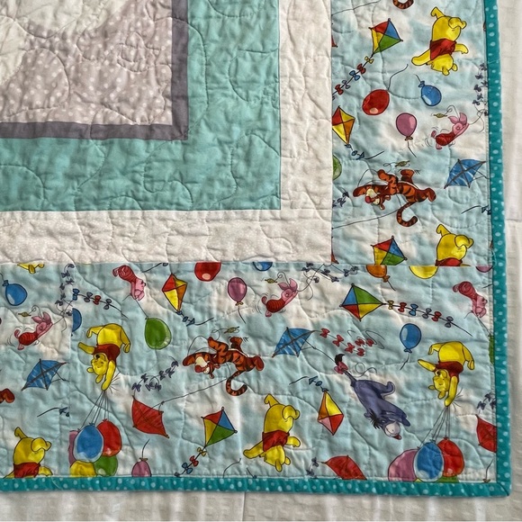 Handmade Winnie The Pooh and Friends Colorful Kite Patchwork Quilt Disney 56X48 - Picture 8 of 16